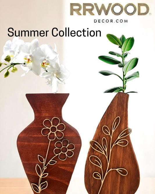 summer collection wood vase